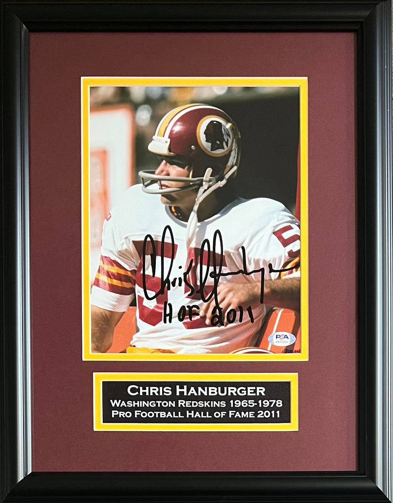 Chris Hanburger autographed inscribed framed 8x10 photo NFL Washington PSA COA