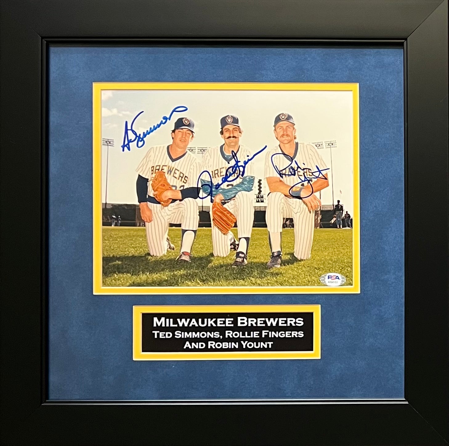 Simmons, Fingers and Yount framed signed 8x10 photo MLB Milwaukee Brew –  JAG Sports Marketing