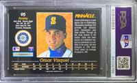 Omar Vizquel auto card 1993 Pinnacle #95 MLB Seattle Mariners PSA Encapsulated