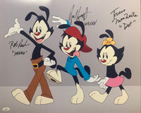 Animaniacs Cast Autograph Inscribed 16x20 Photo Rob Jess Tress Signed JSA COA