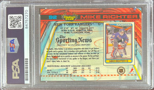 Mike Richter auto card 1991 Topps Stadium Club #92 PSA Encapsulated NY Rangers