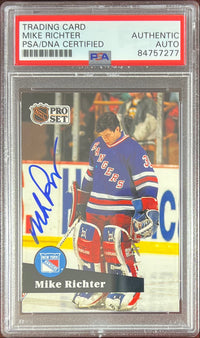 Mike Richter auto card 1991 Pro Set #161 PSA Encapsulated NY Rangers