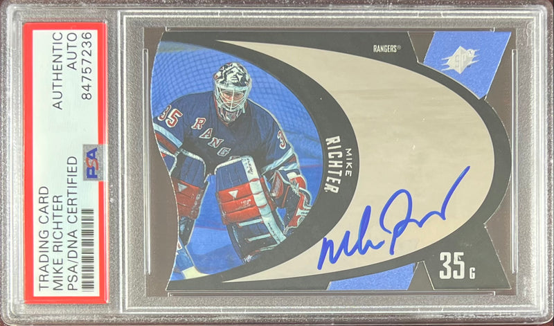Mike Richter auto card 1997 Upper Deck SPX #31 PSA Encapsulated NY Rangers