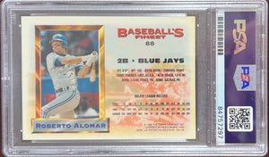 Roberto Alomar auto inscribed 1993 Topps Finest #88 PSA Encapsulated Blue Jays