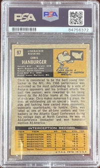 Chris Hanburger auto inscribed 1971 Topps #97 card Gem Mint 10 PSA Encapsulated