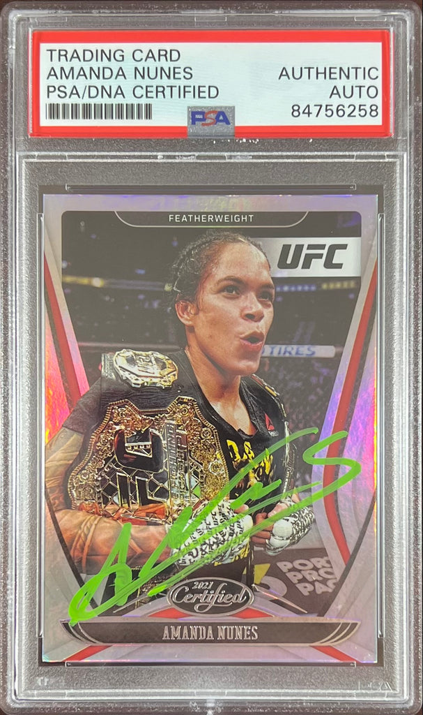 Amanda Nunes auto 2021 Panini Chronicles Certified card 121 UFC PSA Encapsulated