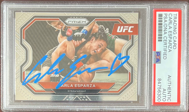 Carla Esparza auto 2021 Panini Prizm UFC card #154 PSA Encapsulated