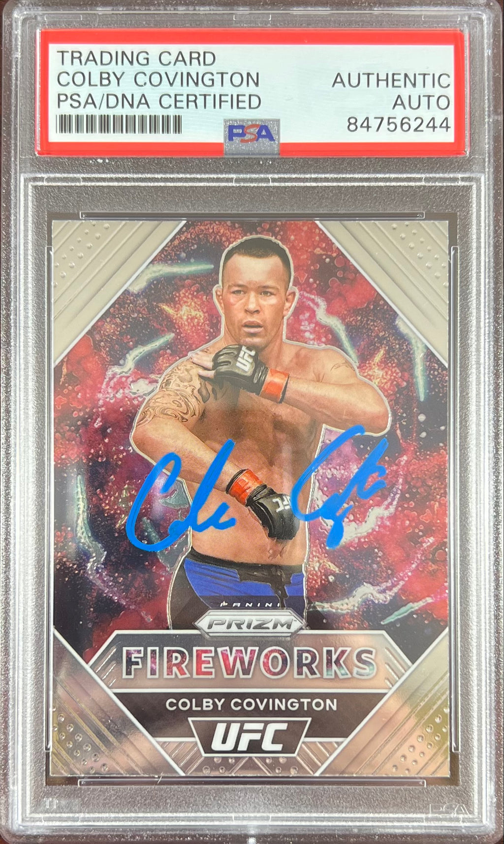 Colby Covington autographed 2021 Panini Prizm card #6 UFC PSA Encapsulated