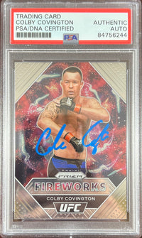 Colby Covington autographed 2021 Panini Prizm card #6 UFC PSA Encapsulated