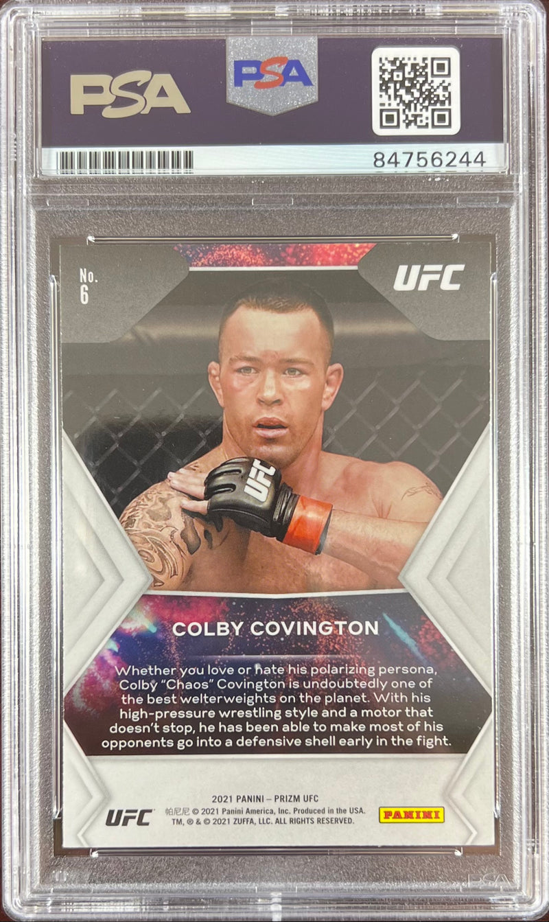 Colby Covington autographed 2021 Panini Prizm card #6 UFC PSA Encapsulated