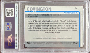 Colby Covington autographed 2019 Topps Chrome card #24 UFC PSA Encapsulated