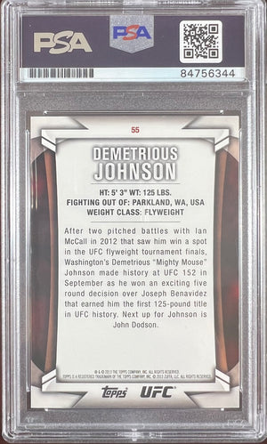 Demetrious Johnson autographed 2013 Topps card #55 UFC PSA Encapsulated