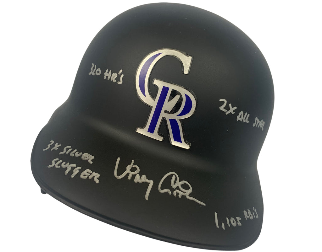 Vinny Castilla autographed signed inscribed mini helmet Colorado Rockies PSA COA