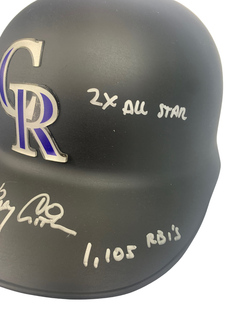 Vinny Castilla autographed signed inscribed mini helmet Colorado Rockies PSA COA