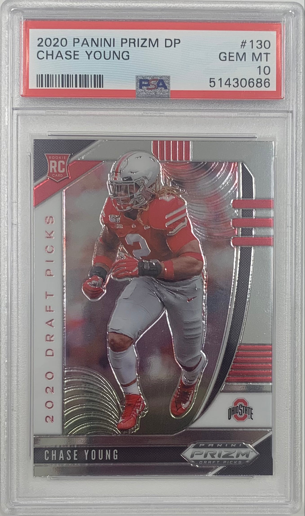 2020 Panini Prizm DP #130 CHASE YOUNG RC PSA 10 GEM MT Washington Ohio State