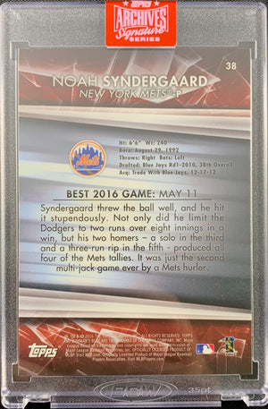 Noah Syndergaard auto signed on Card 2 of 5 New York Mets Topps Archives - JAG Sports Marketing