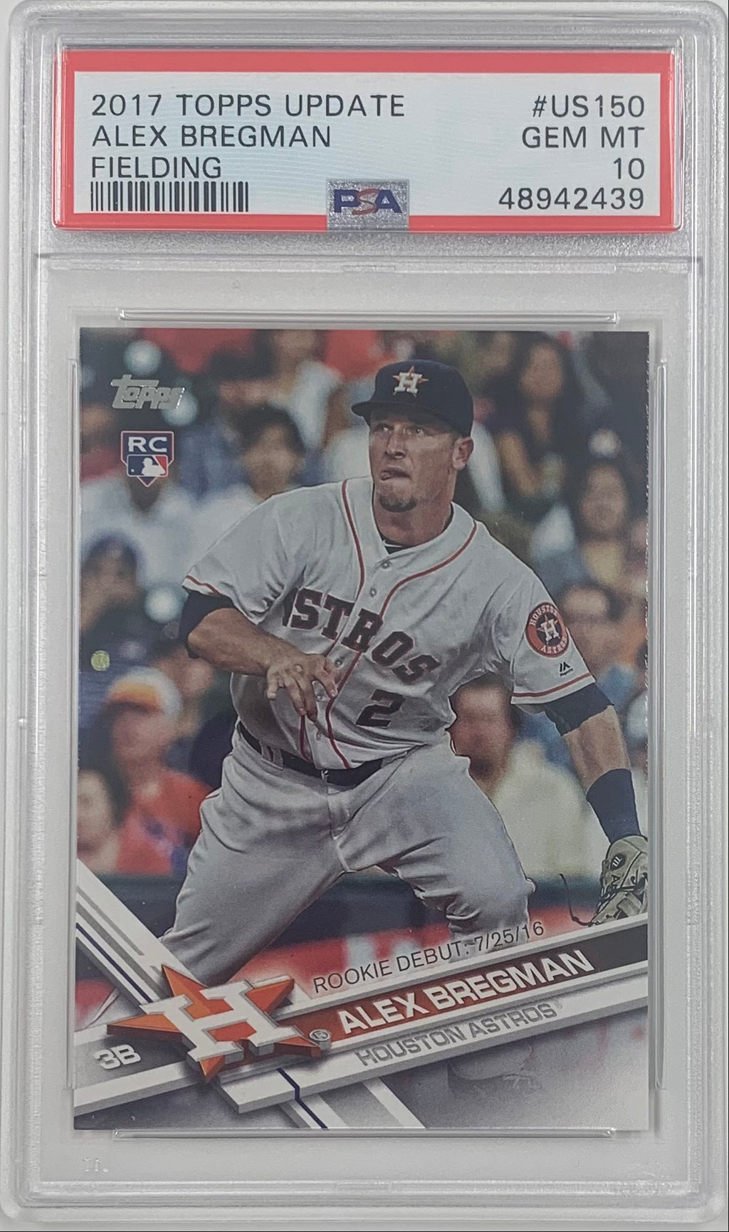 2017 TOPPS UPDATE ALEX BREGMAN RC #US150 PSA 10 GEM MINT HOUSTON ASTROS