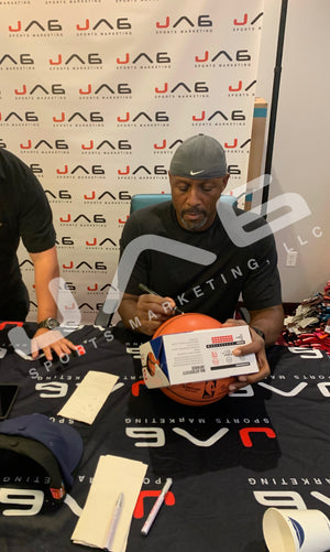 Alonzo Mourning autographed inscribed basketball NBA Charlotte Hornets JSA COA