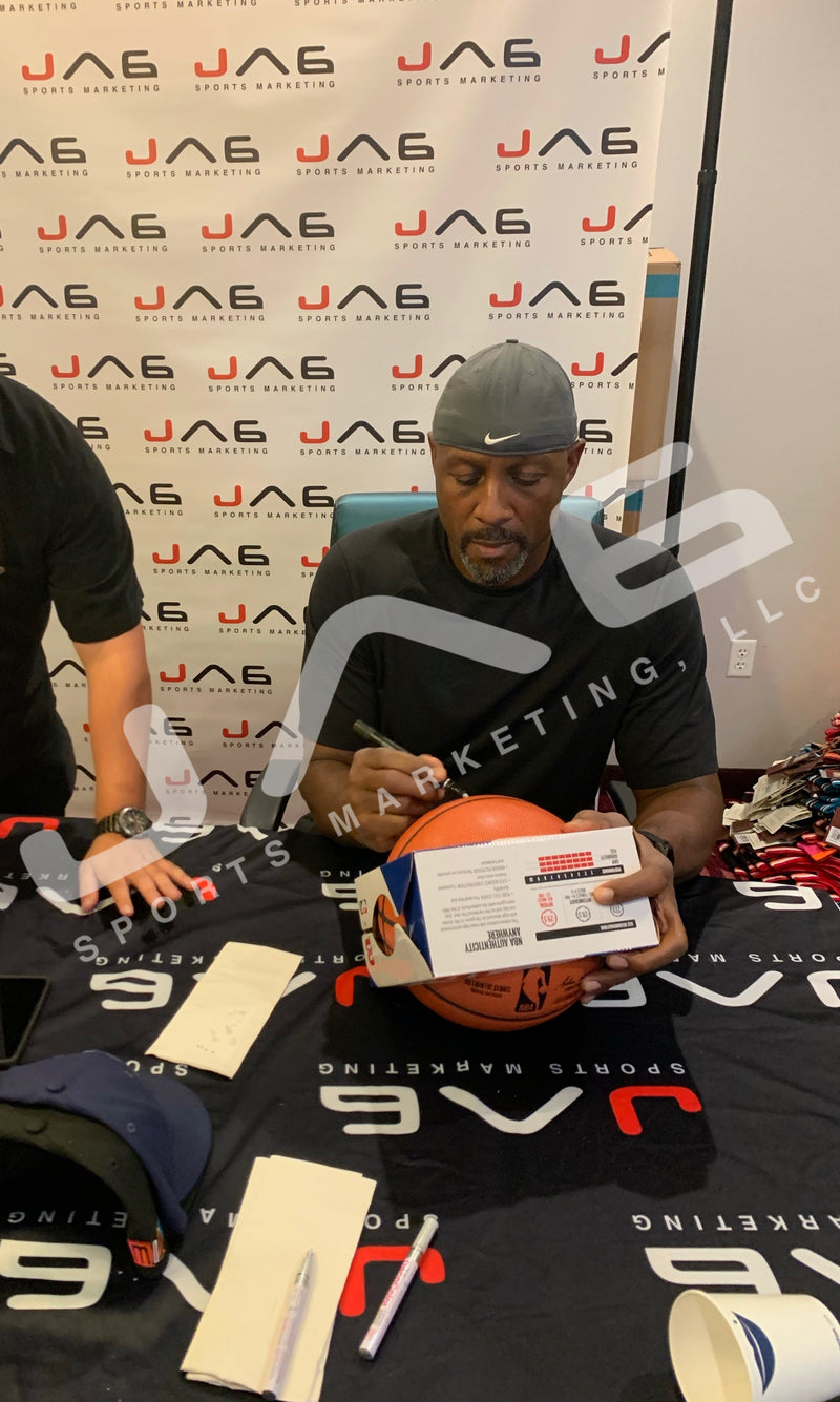 Alonzo Mourning autographed inscribed basketball NBA Charlotte Hornets JSA COA