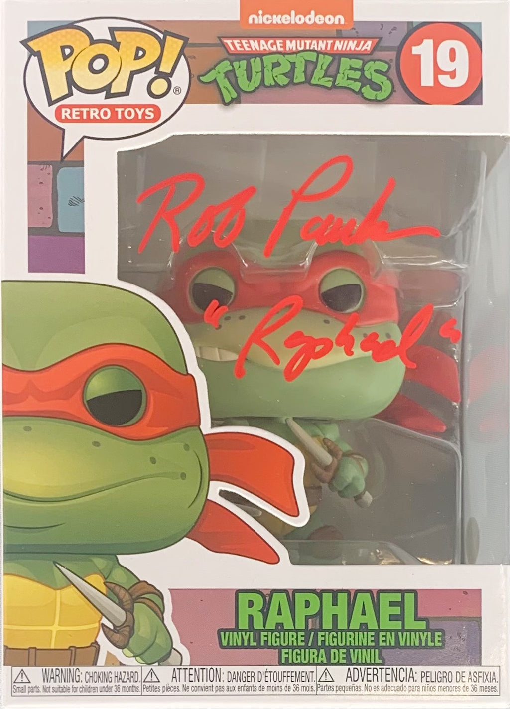 Rob Paulsen signed inscribed Funko Pop Raphael JSA Teenage Mutant Ninja Turtles