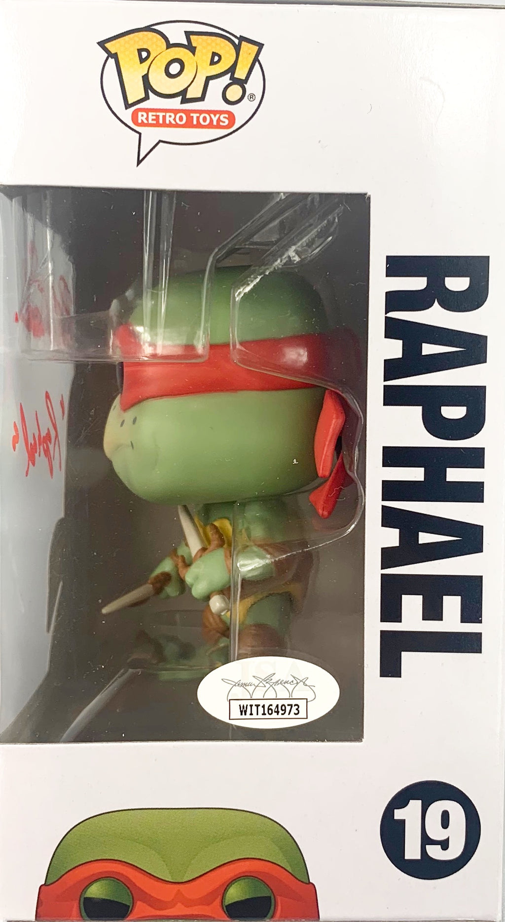 Rob Paulsen signed inscribed Funko Pop Raphael JSA Teenage Mutant Ninja Turtles