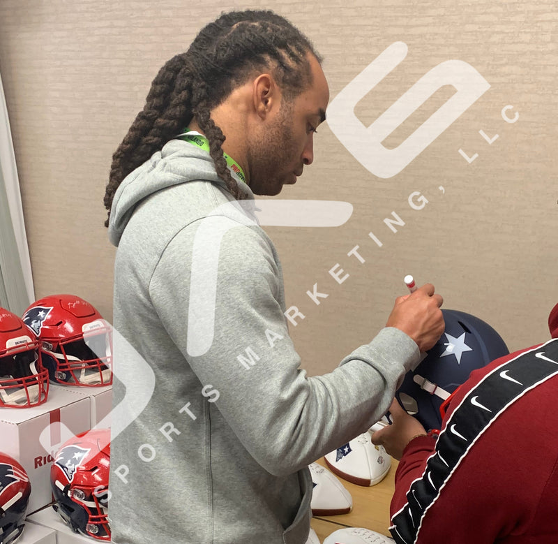 Stephon Gilmore autographed signed Full Size AMP Rep Helmet Patriots PSA COA - JAG Sports Marketing