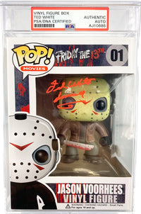Ted White autographed inscribed Funko Pop Friday The 13th PSA Encapsulated Jason
