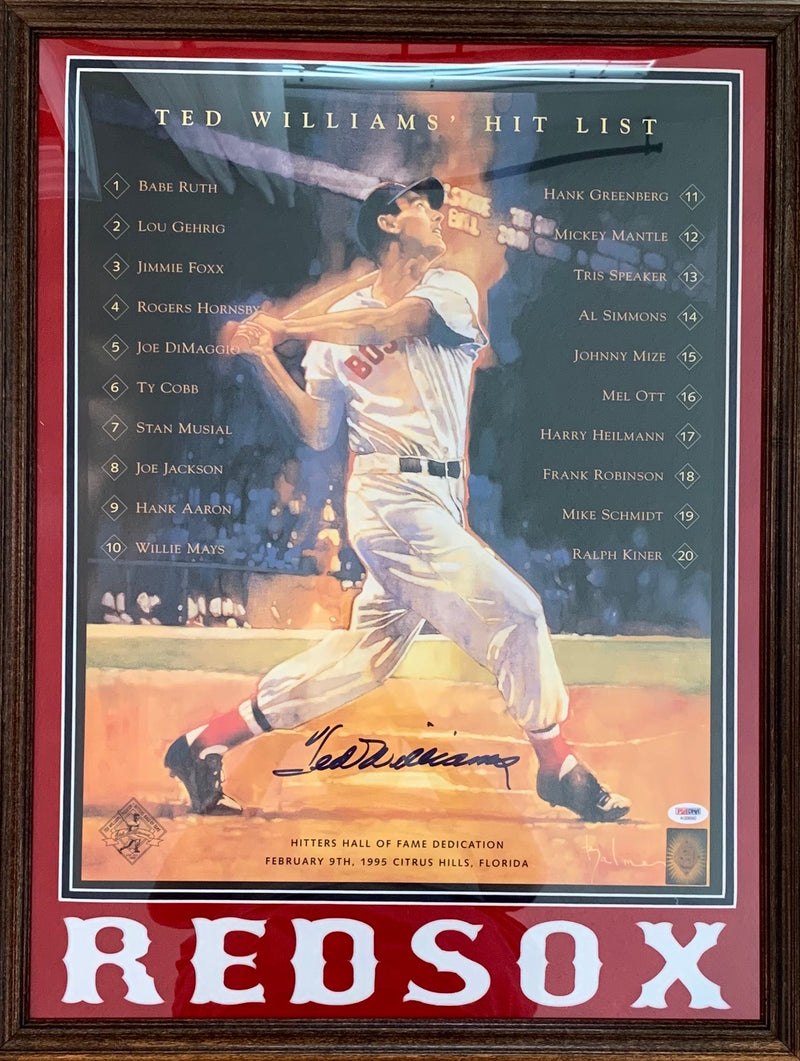Ted Williams autographed signed 16x20 framed MLB Boston Red Sox PSA COA - JAG Sports Marketing