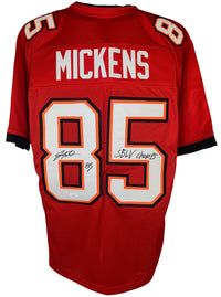 JAYDON MICKENS SIGNED INSCRIBED CUSTOM RED PRO STYLE AUTOGRAPHED JERSEY JSA COA