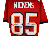 JAYDON MICKENS SIGNED INSCRIBED CUSTOM RED PRO STYLE AUTOGRAPHED JERSEY JSA COA