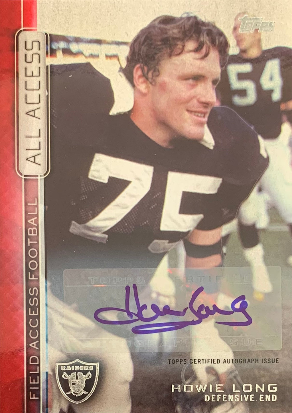 2015 Topps Field Access Howie Long Oakland Raiders Autograph AUTO TRUE #1/1 HOF