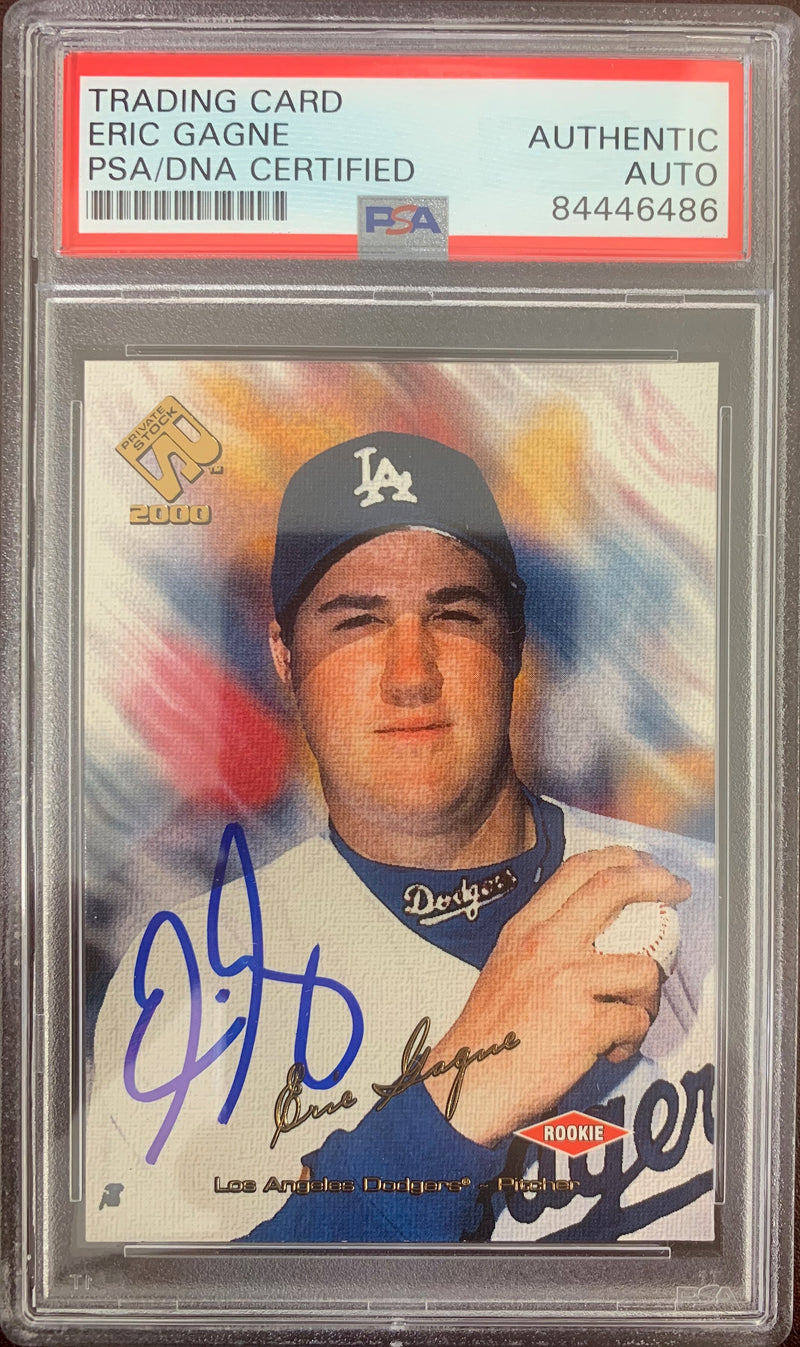 Eric Gagne Auto RC Card #73 1999 Pacific Trading Cards Dodgers PSA Encapsulated