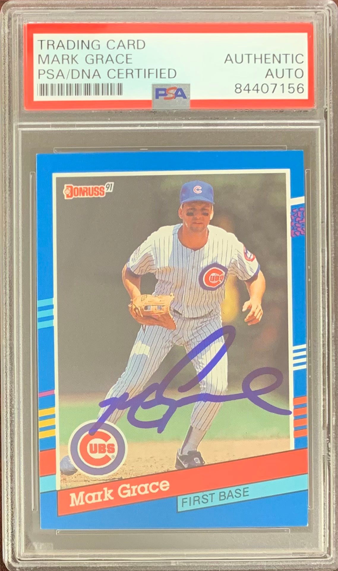 Mark Grace auto card Donruss #199 1991 Chicago Cubs PSA Encapsulated – JAG  Sports Marketing