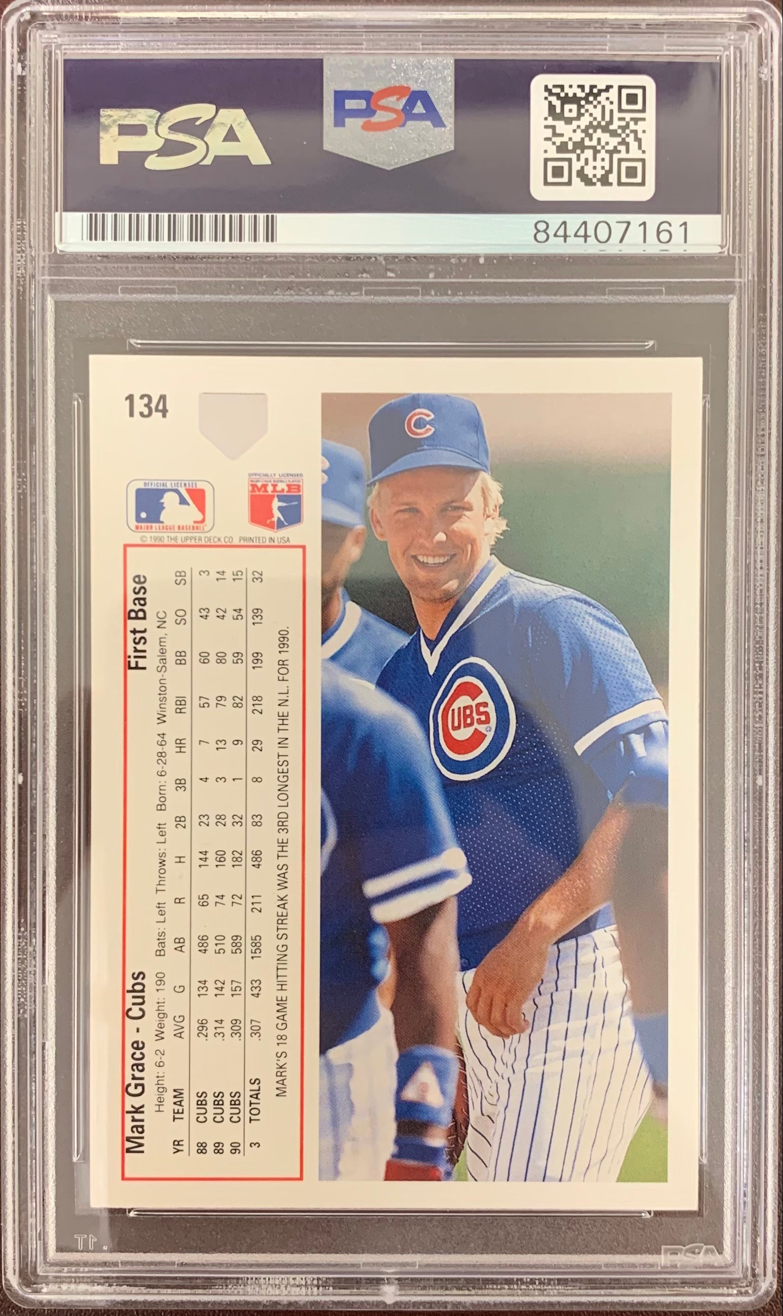 Mark Grace auto signed card 1990 Upper Deck #134 Chicago Cubs PSA Enca –  JAG Sports Marketing