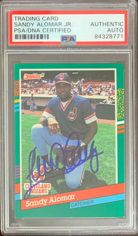 Sandy Alomar Jr auto card 1990 Donruss #489 Cleveland Indians PSA Encapsulated