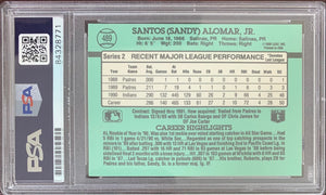 Sandy Alomar Jr auto card 1990 Donruss #489 Cleveland Indians PSA Encapsulated