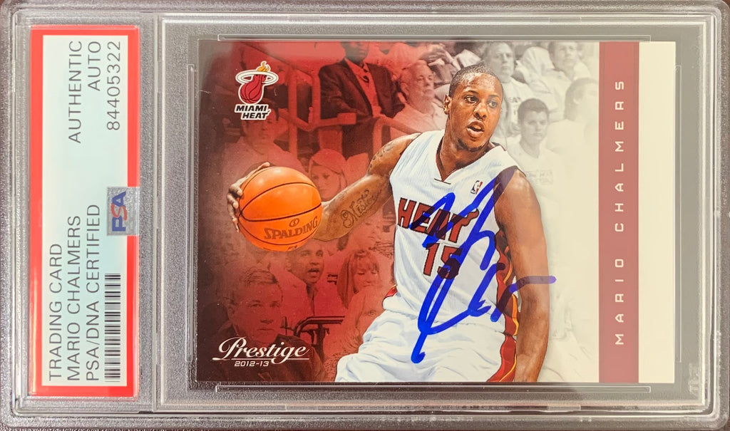 Mario Chalmers auto signed 2012 Prestige #25 card Miami Heat PSA Encapsulated