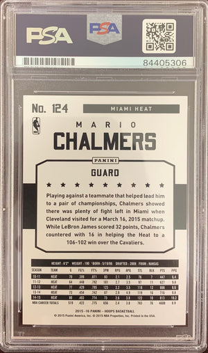 Mario Chalmers auto signed 2015 NBA Hoops #124 card Miami Heat PSA Encapsulated