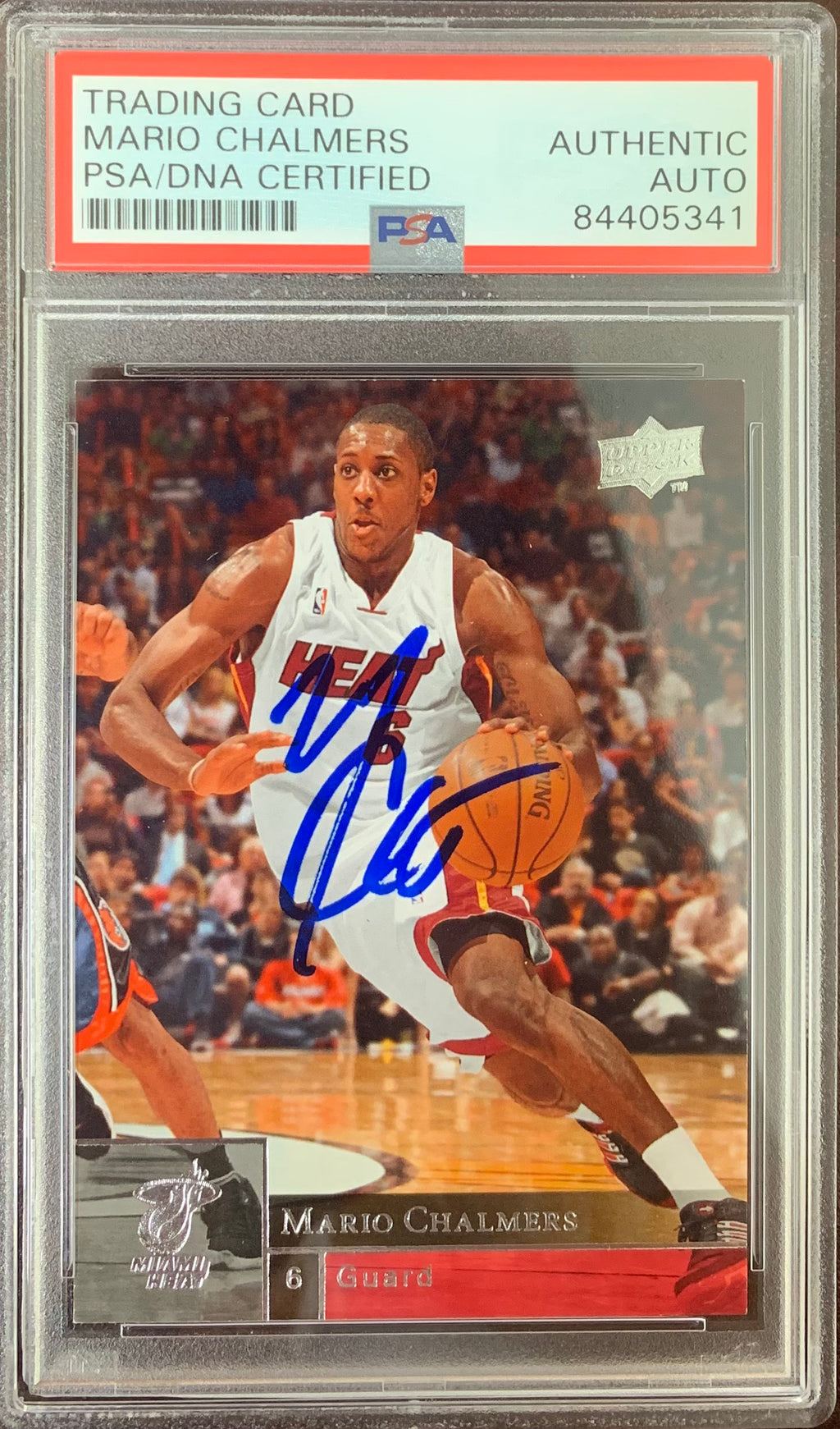 Mario Chalmers auto signed 2009 Upper Deck #94 card Miami Heat PSA Encapsulated