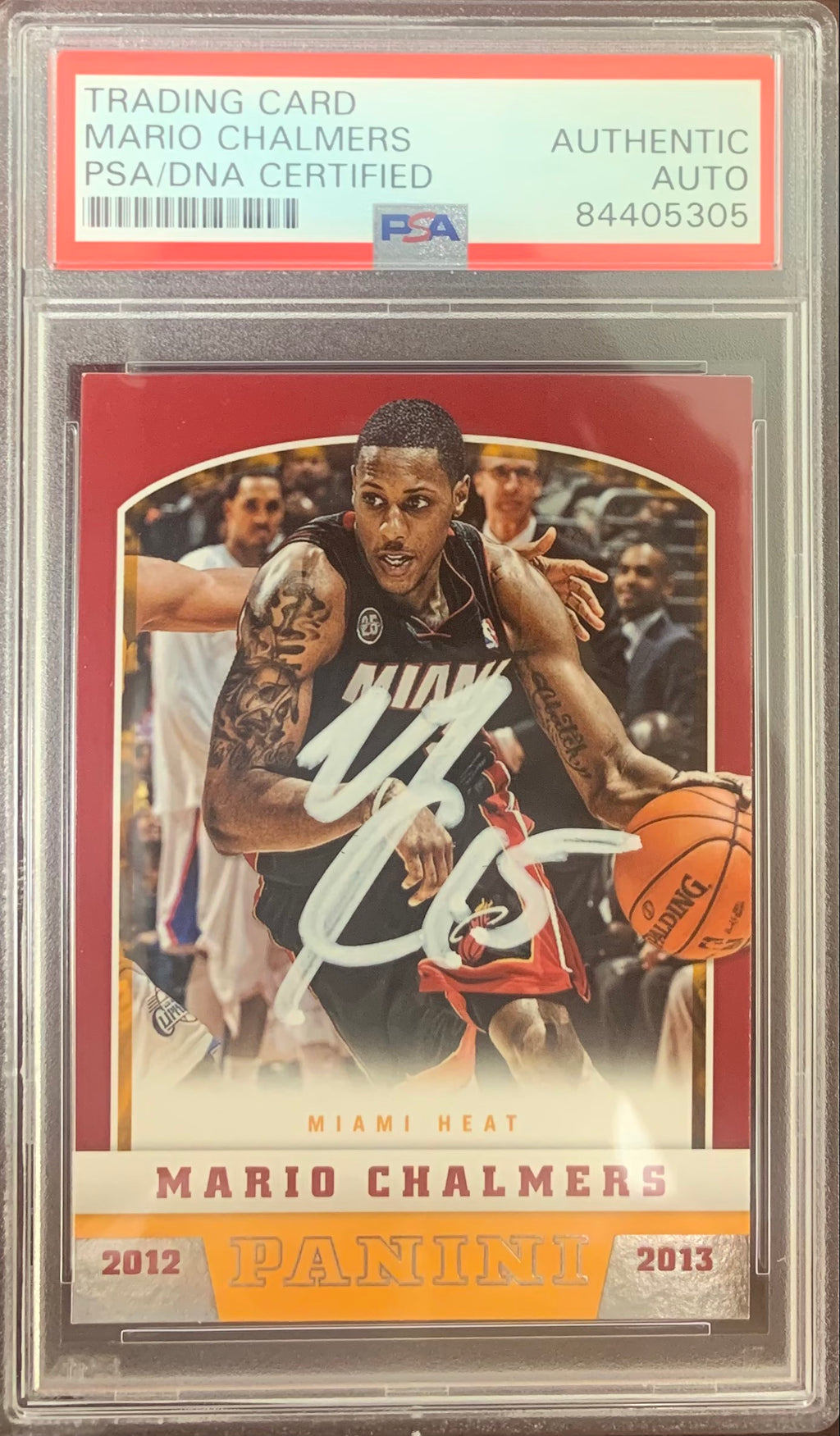 Mario Chalmers auto signed 2013 Panini #114 card Miami Heat PSA Encapsulated