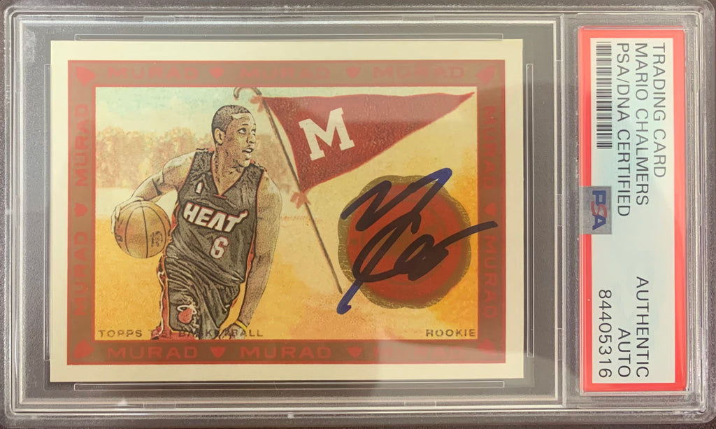 Mario Chalmers auto Rookie card 2009 Topps #198 Miami Heat PSA Encapsulated