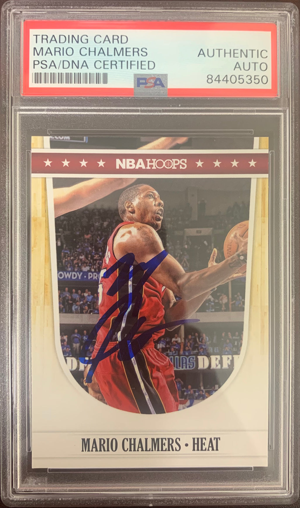 Mario Chalmers auto signed 2012 NBA Hoops #116 card Miami Heat PSA Encapsulated