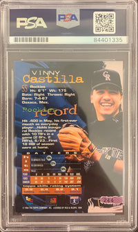 Vinny Castilla auto signed card 1994 Topps Colorado Rockies PSA Encapsulated