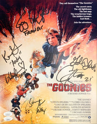 Goonies cast signed autographed inscribed 11x14 photo JSA Feldman KeQuan Astin