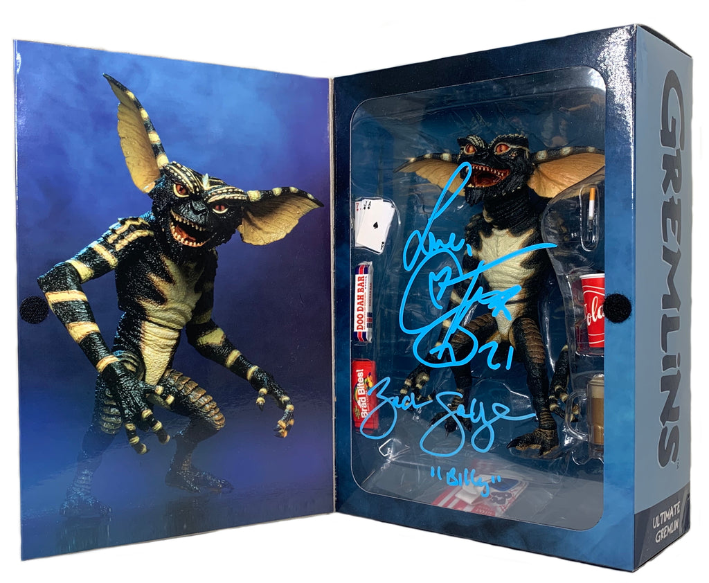 Corey Feldman & Zach Galligan signed inscribed Gremlins NECA Action Figure JSA