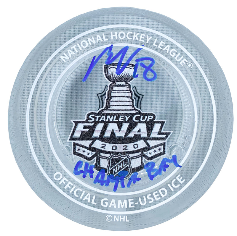 Ondrej Palat autograph inscribed Stanley Cup Game Used Ice puck TB Lightning JSA