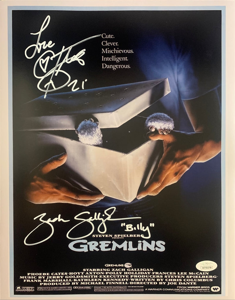 Corey Feldman Zach Galligan signed inscribed 11x14 photo Gremlins JSA Witness