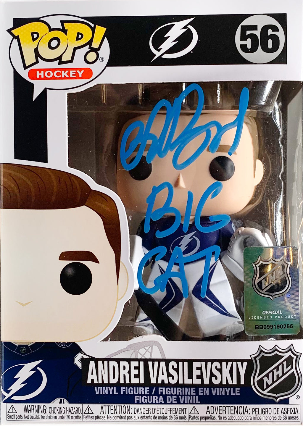 Andrei Vasilevskiy autographed signed inscribed funko pop Tampa Bay Lightning JSA
