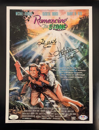 Kathleen Turner Ted White signed inscribed 11x14 photo Romancing the Stone JSA