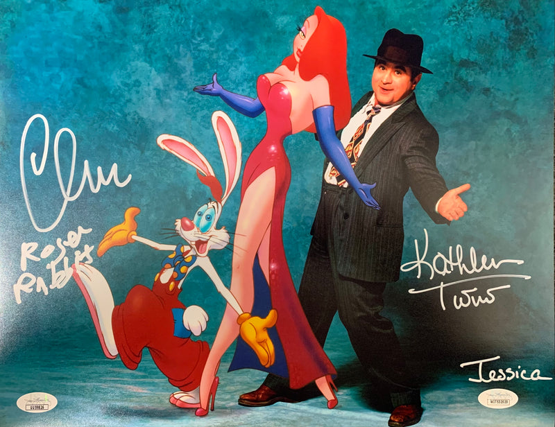 Kathleen Turner Charles Fleischer signed 11x14 photo Who Framed Roger Rabbit JSA